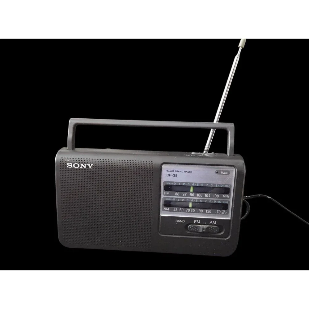 Sony ICF-38 FM/AM Portable Radio Tested Works Amazing Condition